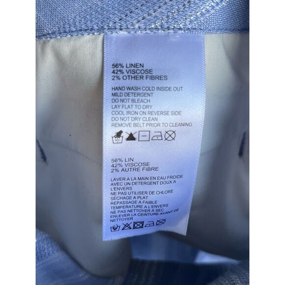 Tommy Bahama Silver Stripe Linen Blend Cropped Pant - Size XL - Blue/ Silver - Picture 10 of 10